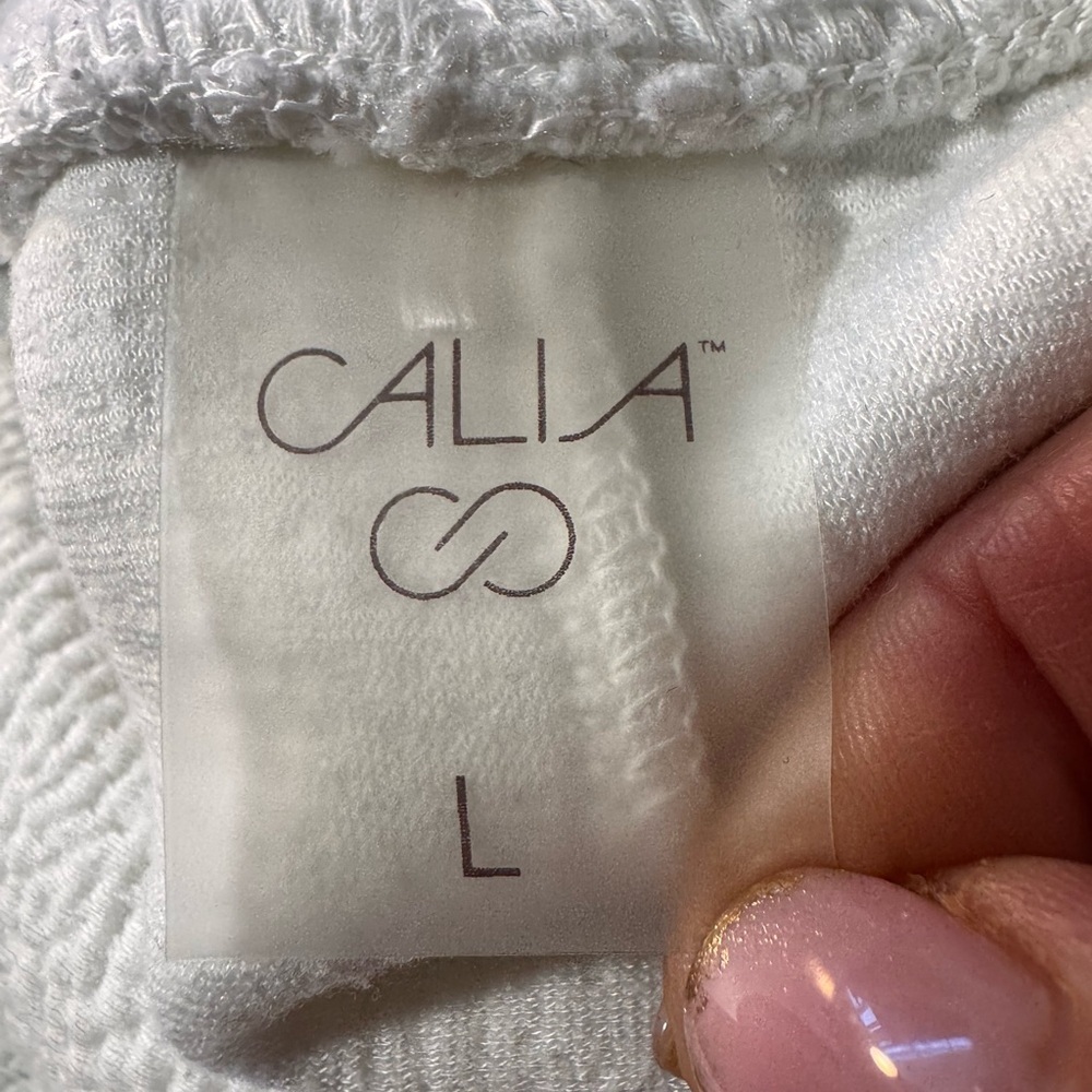CALIA by Carrie Underwood White Collar Zip Textured Sweatshirt size L - Picture 6 of 8